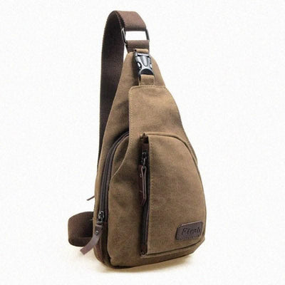 Men Chest Pack Canvas Crossbody Bags - Elanique