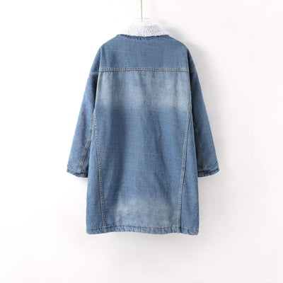 NEW Vangull Fur Warm Winter Denim Jacket For Women - Elanique