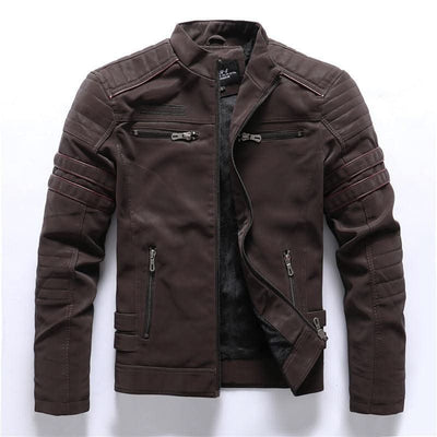 Men Fashion Pu Leather Jackets Coats - Elanique
