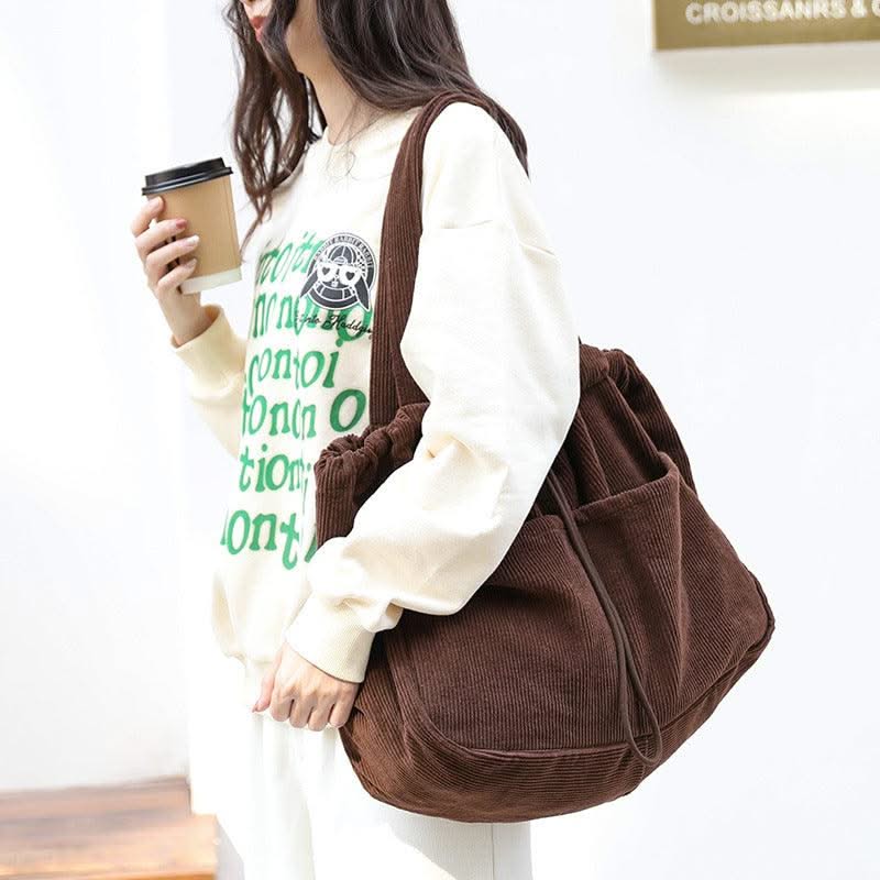 Drawstring Multi-pocket Handbag Women