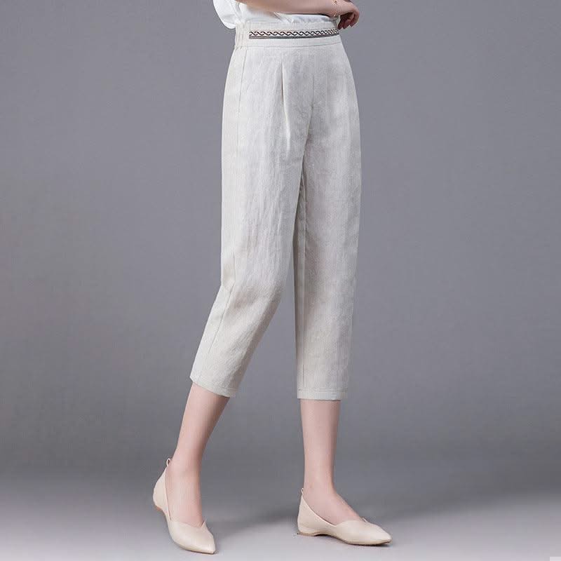 Linen Pants Summer New Loose Harem Pants Women - Elanique