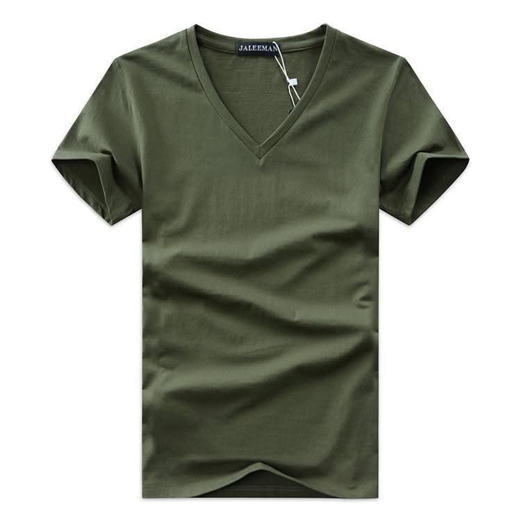 Men V Neck Cotton Short Sleeve T-Shirts - Elanique