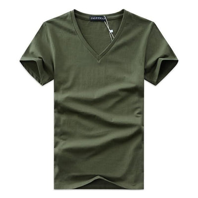 Men V Neck Cotton Short Sleeve T-Shirts - Elanique