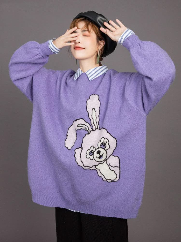 Cartoon jacquard sweater women