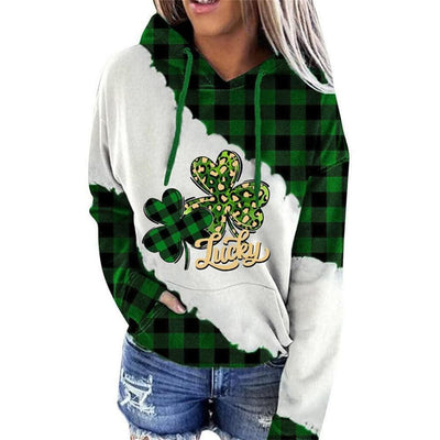 Women Sweatshirts Lucky Grass Print Streetwear Sweatshirts Hoodie
