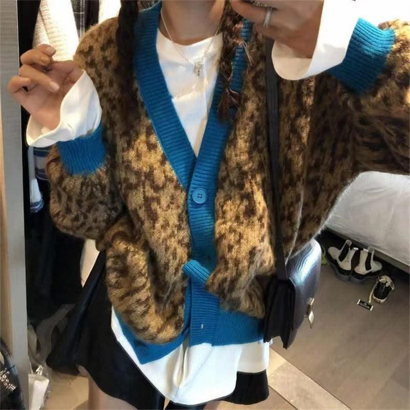 V-neck Knitted Sweater Women Mohair Fashion Women - Elanique