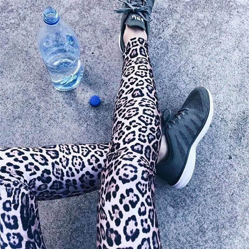 Leopard Print Pants Push Up Leggings