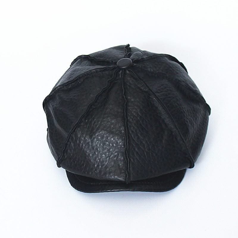 First Layer Cowhide Beret Men And Women Painter Hats - Elanique