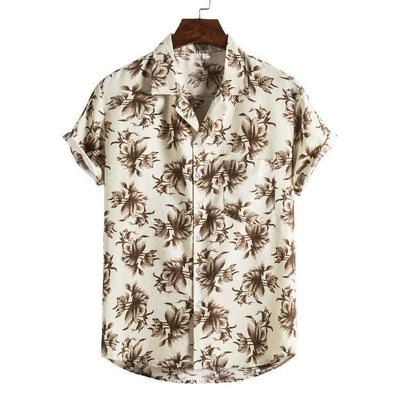 Men Short sleeved beach shirts men New printed T shirt - Elanique