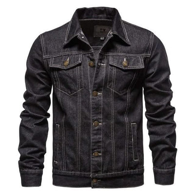 EXCLUSIVE MEN Blue Lapel Jeans Jackets - Elanique