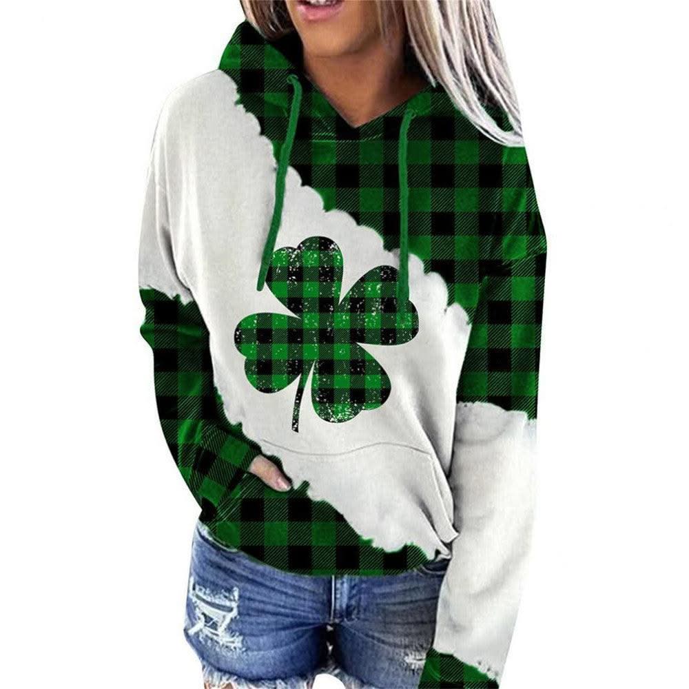 Women Sweatshirts Lucky Grass Print Streetwear Sweatshirts Hoodie