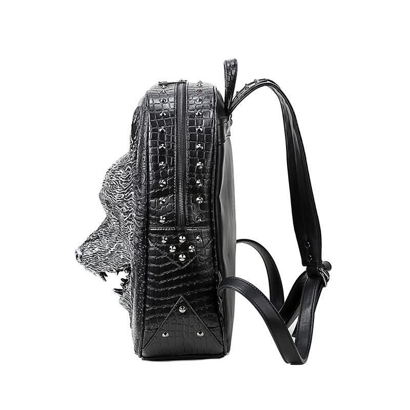 3D Wolf Head Student Backpack - Elanique