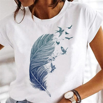 Women Dandelion T-shirts Fashion Clothing Cartoon Clothes Wa - Elanique