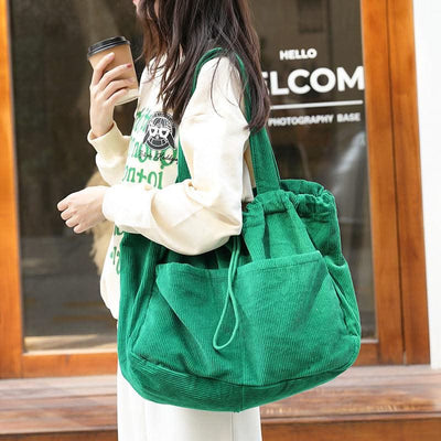Drawstring Multi-pocket Handbag Women