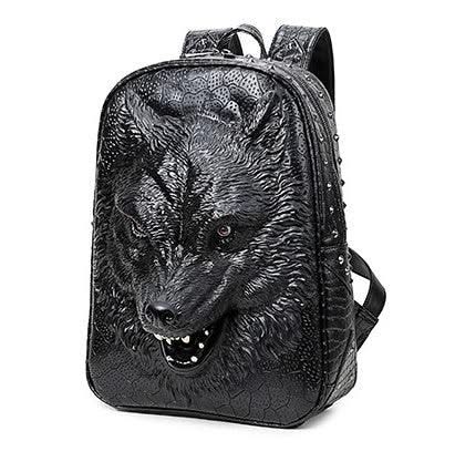 3D Wolf Head Student Backpack - Elanique