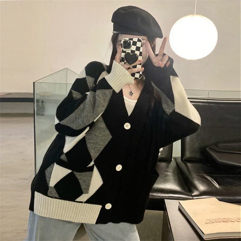 Knitted Cardigan Women Coat Top - Elanique