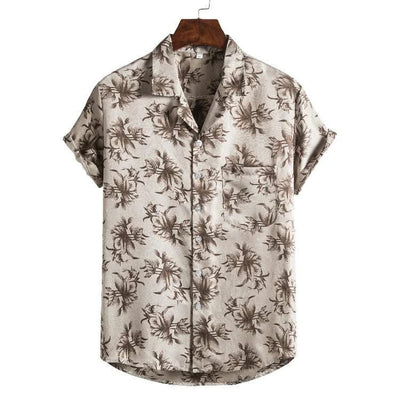 Men Short sleeved beach shirts men New printed T shirt - Elanique