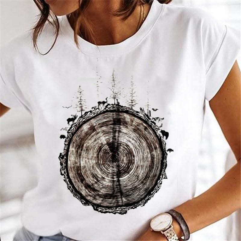 Women Dandelion T-shirts Fashion Clothing Cartoon Clothes Wa - Elanique