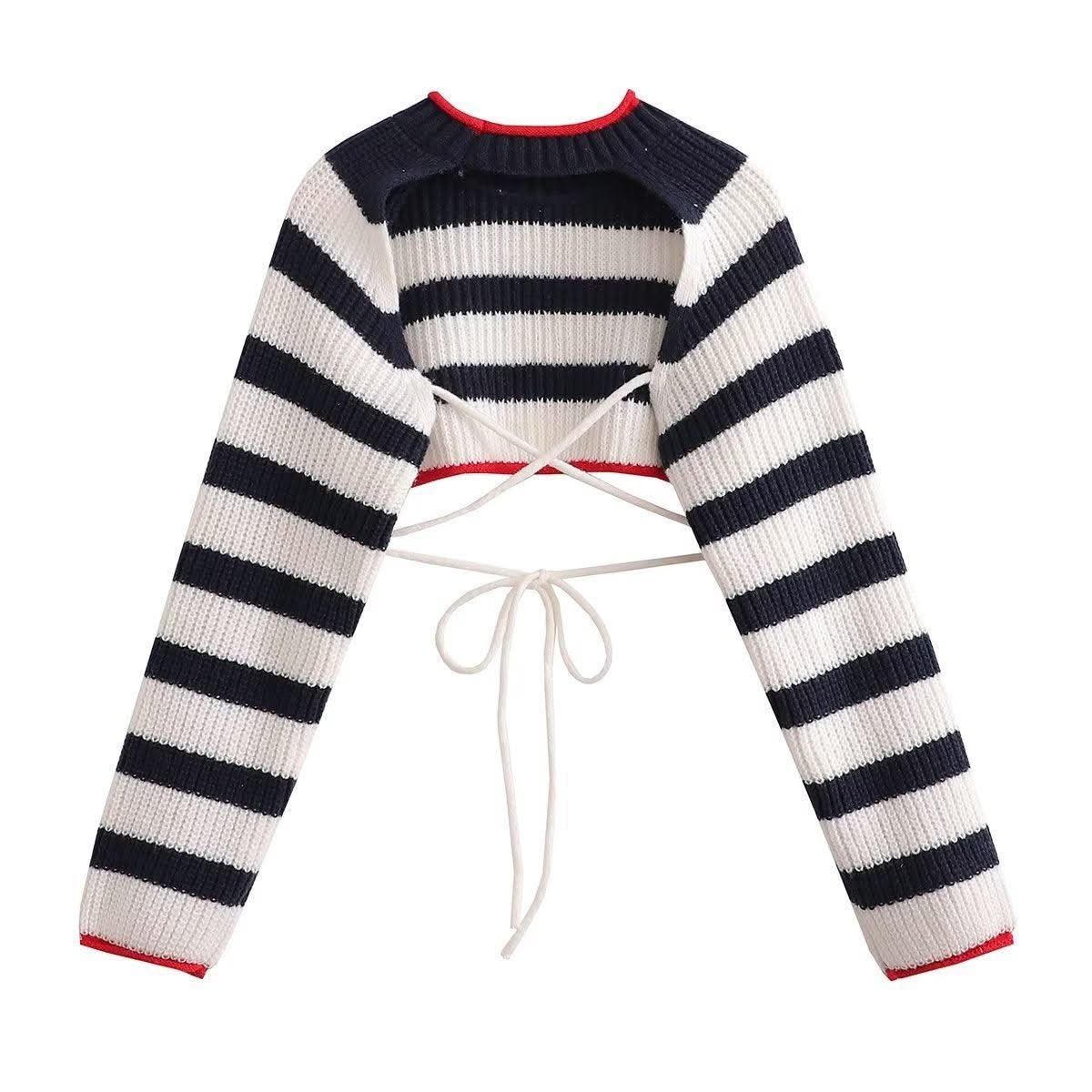 Lace-up Sweater Sweater For Women - Elanique