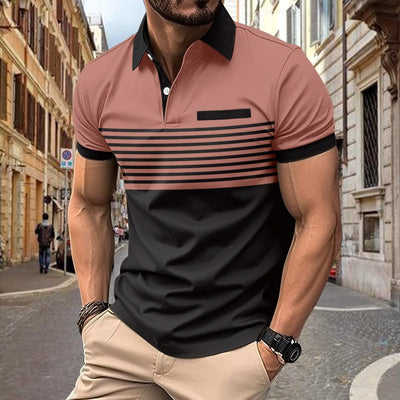Casual Striped Shirt With Chest Pocket Men Clothing - Elanique