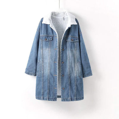 NEW Vangull Fur Warm Winter Denim Jacket For Women - Elanique