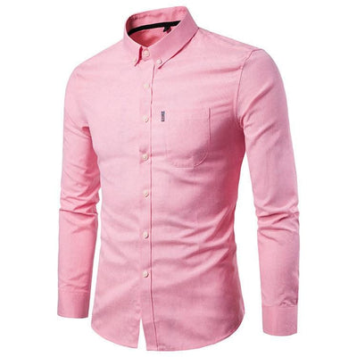 Men S Shirts Korean Men Slim Long Sleeve - Elanique