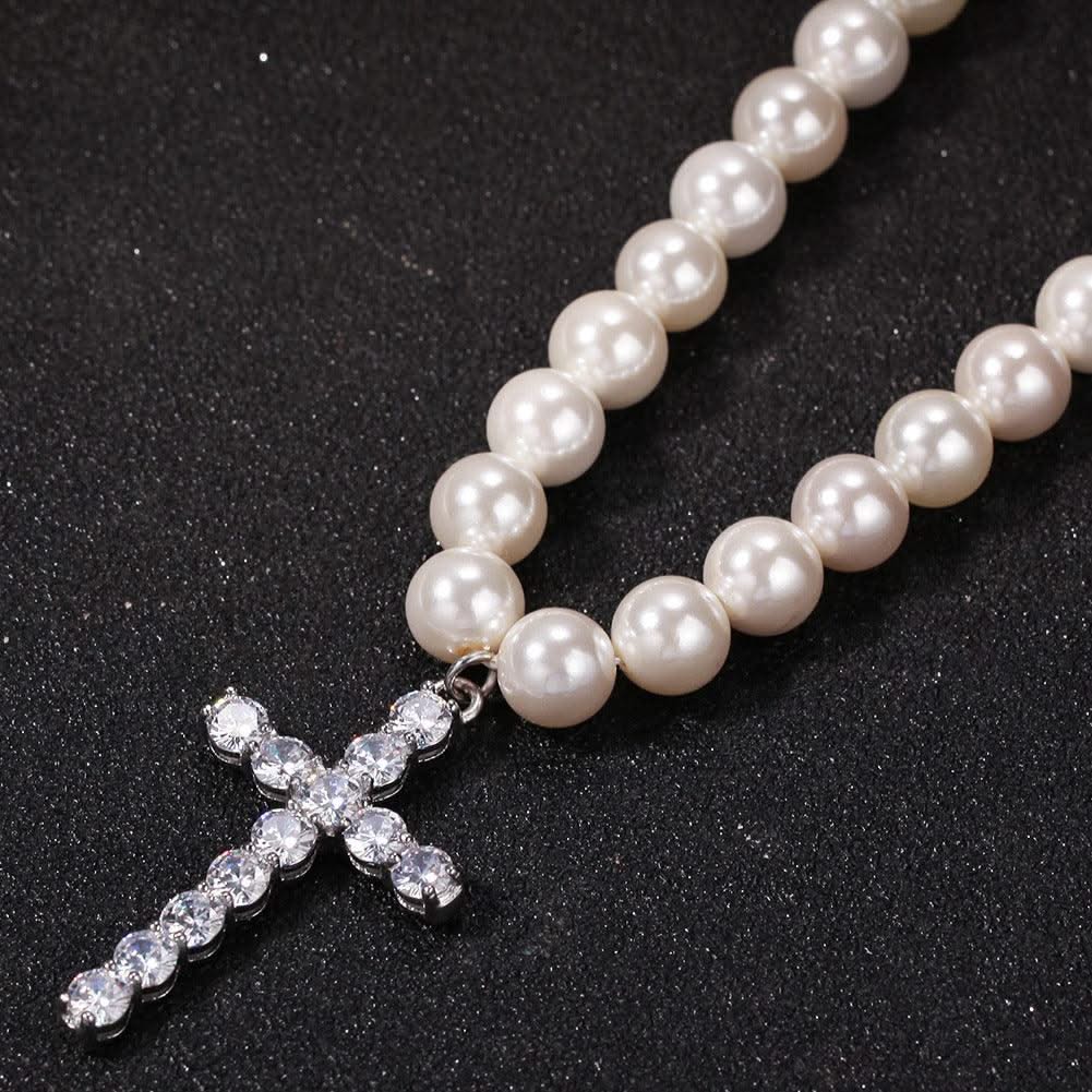 Cross 8-10mm Pearl Necklace - Elanique