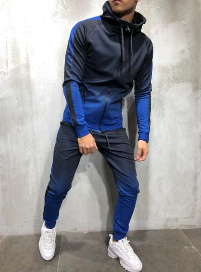 Moomphya Gradient color zipper cardigan men hoodies Side stripes hoodie men hooded Streetwear sweatshirts sudaderas para hombre