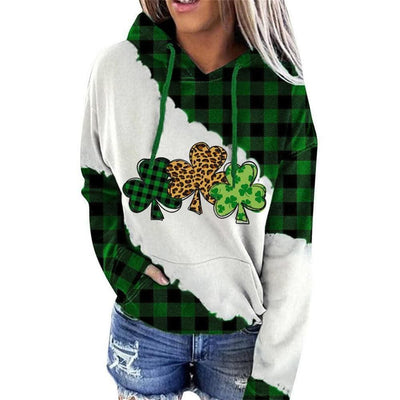 Women Sweatshirts Lucky Grass Print Streetwear Sweatshirts Hoodie