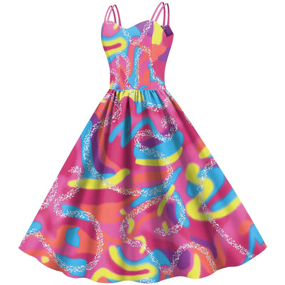 Pink Dress Clothes for Girls Women Movie Margot Robbie Dresses Cosplay Costume Princess Dress Halloween Party Outfit 2023