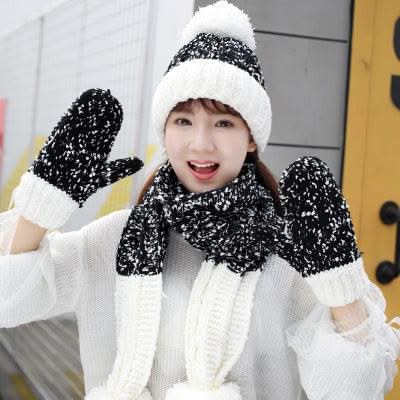Three Piece Hat Scarf And Gloves For Women - Elanique