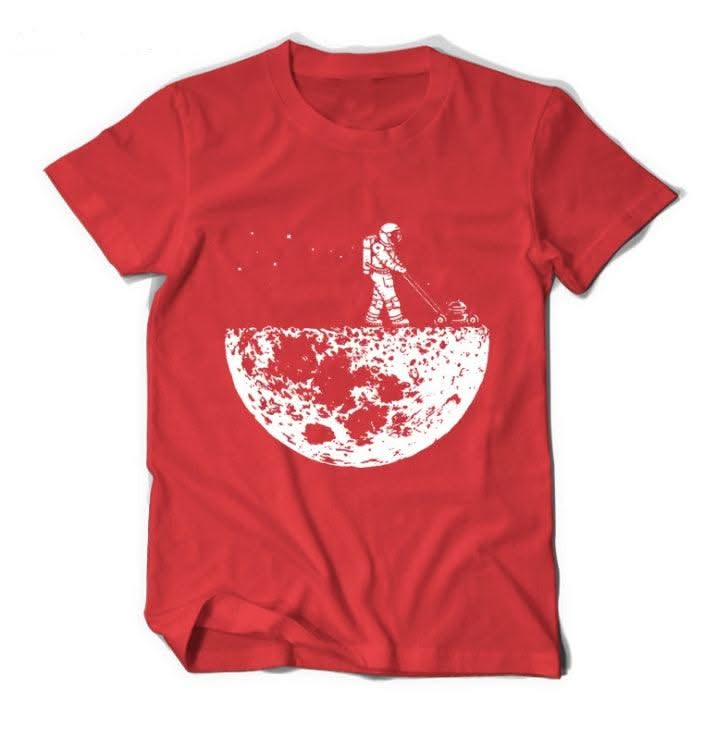 develop the moon T-shirts men creative design summer casual streetwear cotton Tops new t-shirts funny black - Elanique