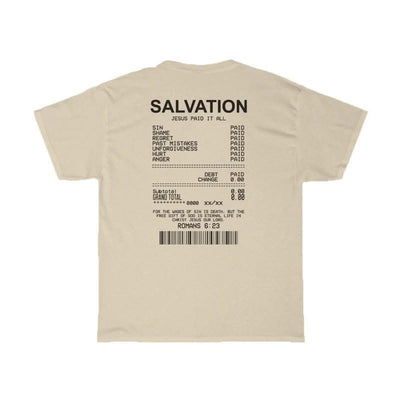 Women Salvation Back Print Bible Verse T-Shirts Oversized - Elanique