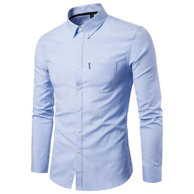 Men S Shirts Korean Men Slim Long Sleeve - Elanique