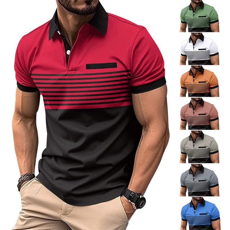 Casual Striped Shirt With Chest Pocket Men Clothing - Elanique