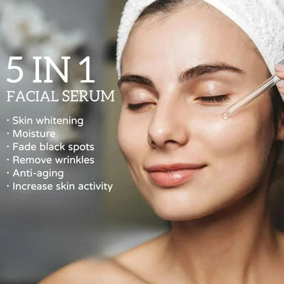 5 In 1 Moisturizing Facial Serum Moisturizing Lightening Lifting Firming Improve Rough Skin Hydrating Pore Shrinking Essence