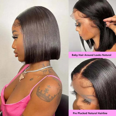 Short Bob Wigs 13x4 Lace Front Human Hair Wigs Pre Plucked With Baby Hair Straight Short Bob Wigs Lace Wig