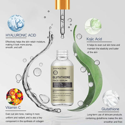 Glutathione Serum for Face for Brightening Skin,Dark Spot Corrector Sensitive Skin Cell Regenerating Lifting Skincare 40ml/60ml