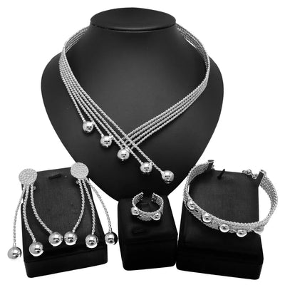 Women Jewelry Set Latest Brazilian Gold Plated Earrings Luxury Necklaces Mixed Designs Women Necklaces Set Pie Jewelry Sets