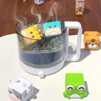 Baby Bath Toys Montessori Animal Cognitive Floating Water Toys Soft Stacking Building Blocks Safe Teething Squeeze Sensory Toys