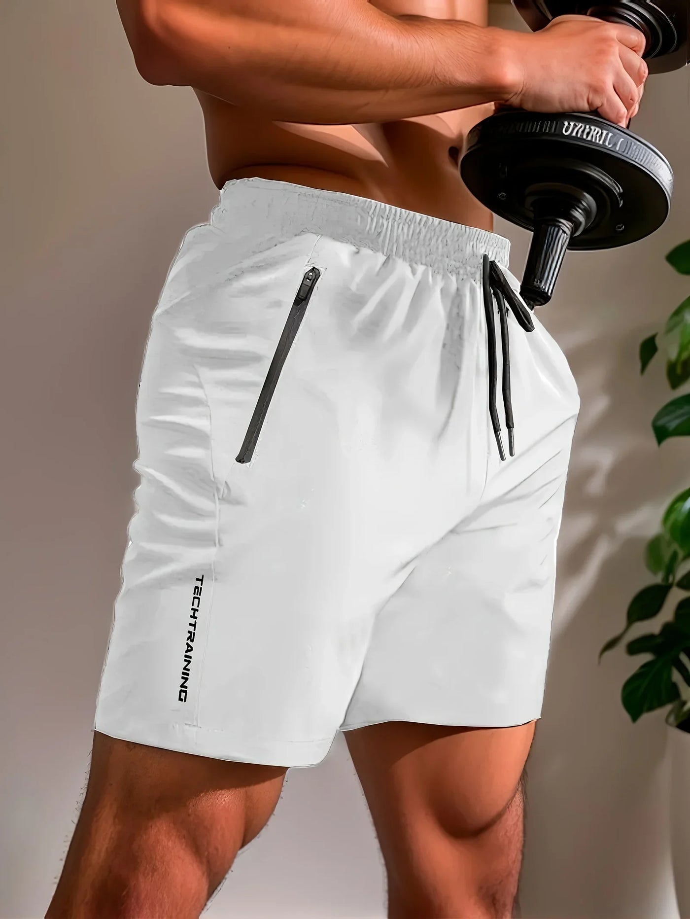 Men's Shorts Three-Piece Set, Sports, Fitness, Swimming, Zipper Pockets, Quick-Drying, Casual, Breathable, Drawstring Shorts, Suitable for Summer Outdoor Sports, Fitness Training, Home Leisure, Beach Vacation