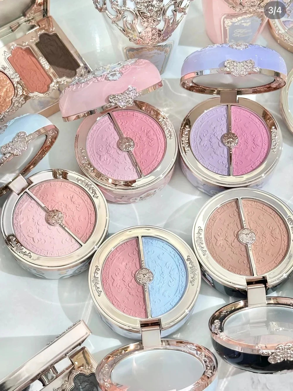 Flower Knows Butterfly Cloud Blush Duo Waterproof Long Lasting High Pigment Highlighting Powder Natural Glow Vegan Makeup