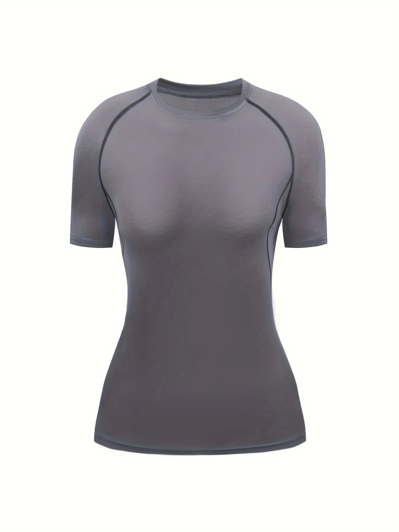 Women's Quick-Dry Crew Neck Tee – Breathable, Stretchable Activewear with Classic Solid Color Design