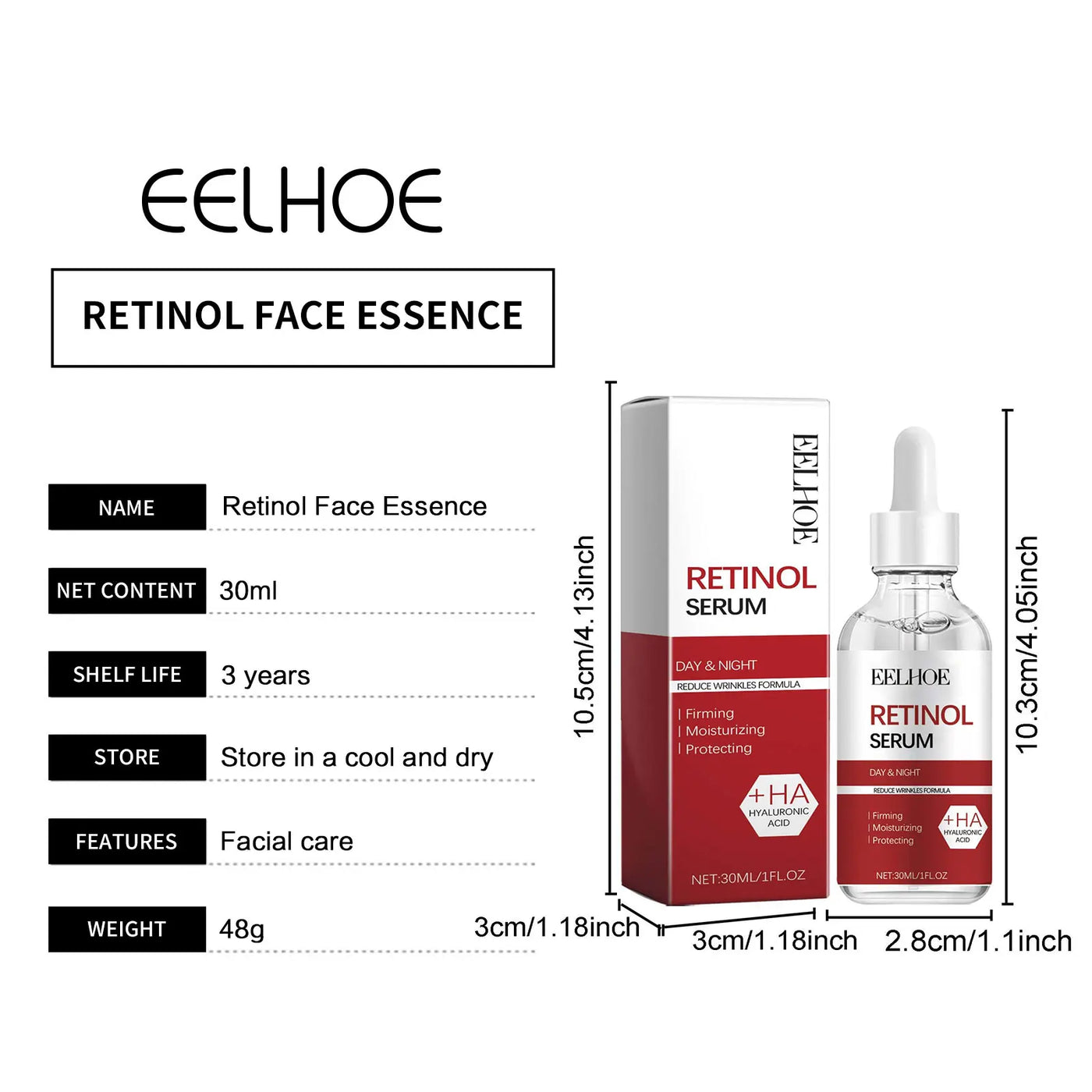 Retinol Facial Essence Brightening Skin Pore Shrinking Improving Dryness Oil Control Moisturizing Skin Care Firming Facial Serum