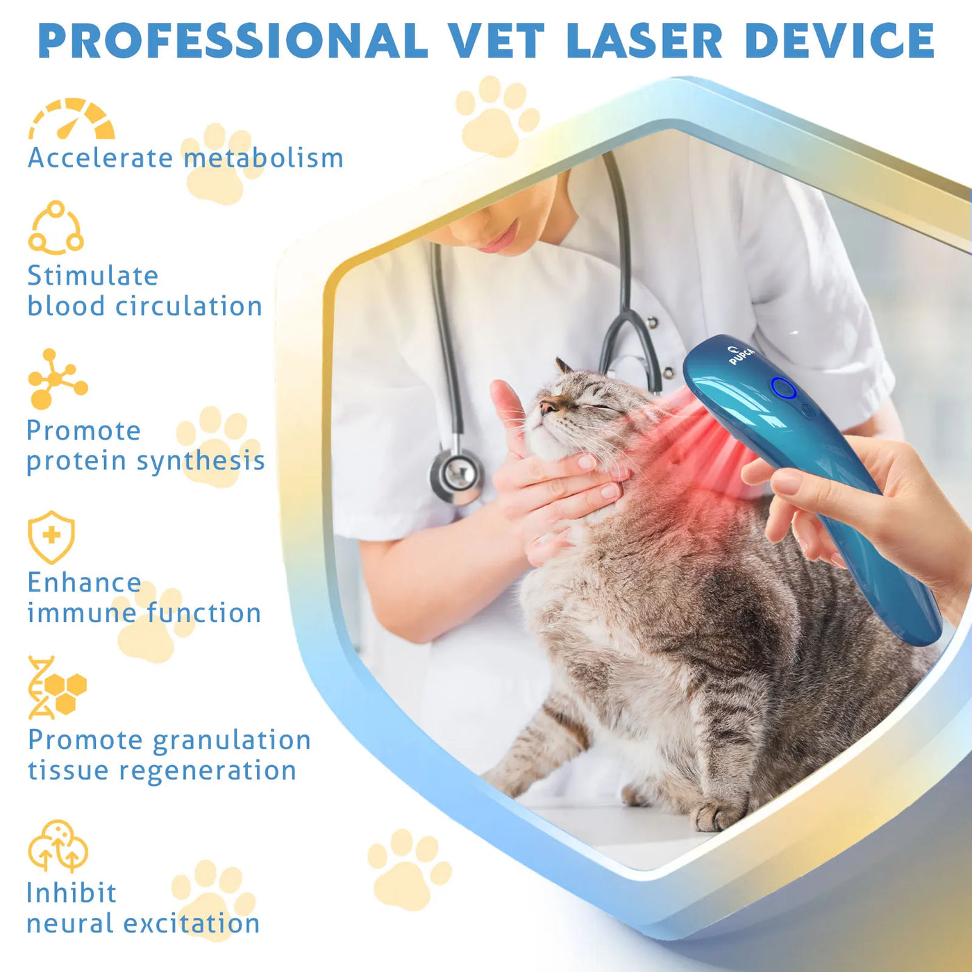 Handheld Red Light Therapy Pet Pain Relief Device 620nm Wavelength Cold Laser Veterinary Equipment for Treating Joint&Skin Pain