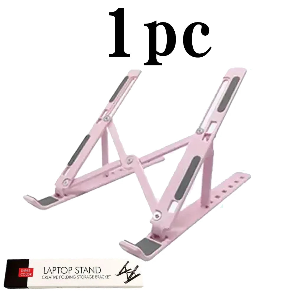Adjustable Laptop Stand - Folding, Lifting, And Cooling Functions, Seven Non-Slip Lift Positions For Easy Desk Organization,
