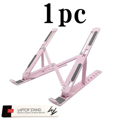 Adjustable Laptop Stand - Folding, Lifting, And Cooling Functions, Seven Non-Slip Lift Positions For Easy Desk Organization,