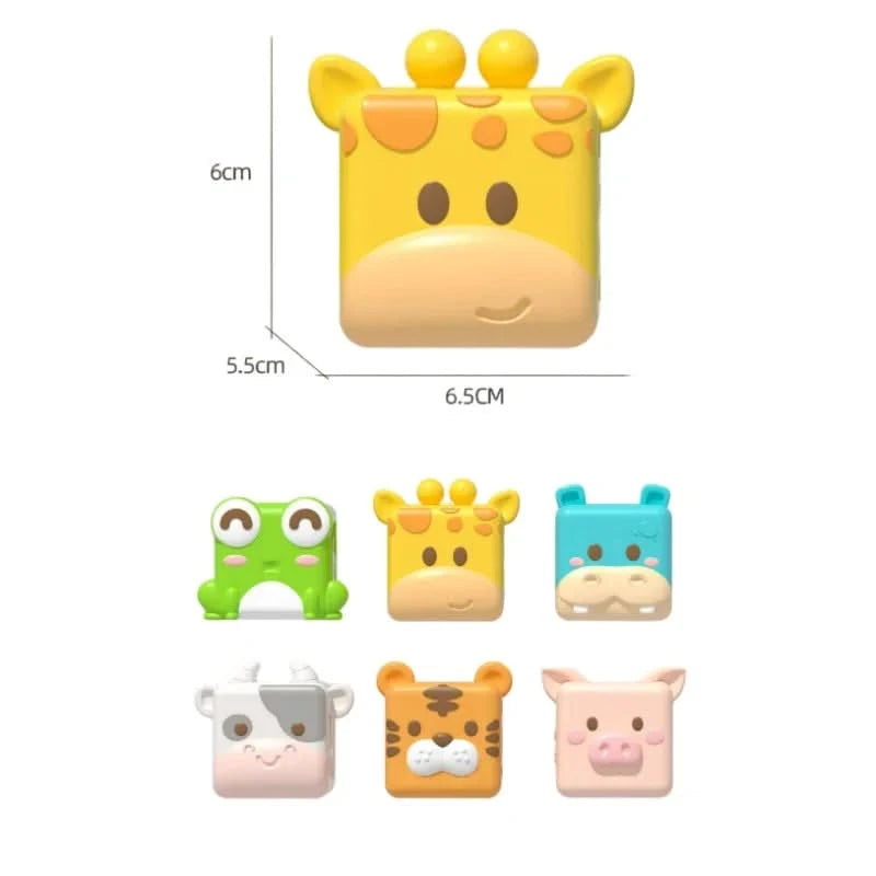 Baby Bath Toys Montessori Animal Cognitive Floating Water Toys Soft Stacking Building Blocks Safe Teething Squeeze Sensory Toys