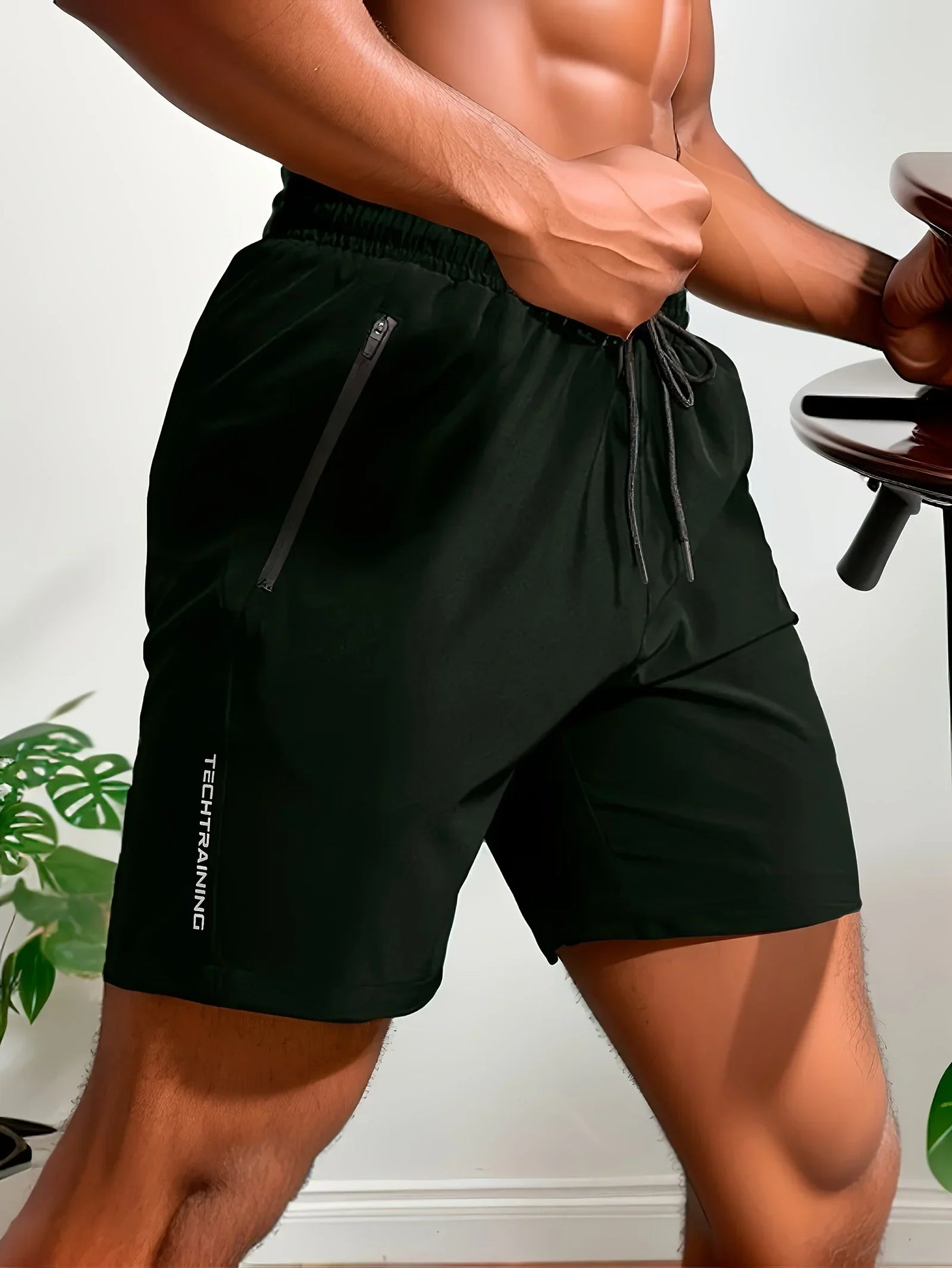 Men's Shorts Three-Piece Set, Sports, Fitness, Swimming, Zipper Pockets, Quick-Drying, Casual, Breathable, Drawstring Shorts, Suitable for Summer Outdoor Sports, Fitness Training, Home Leisure, Beach Vacation