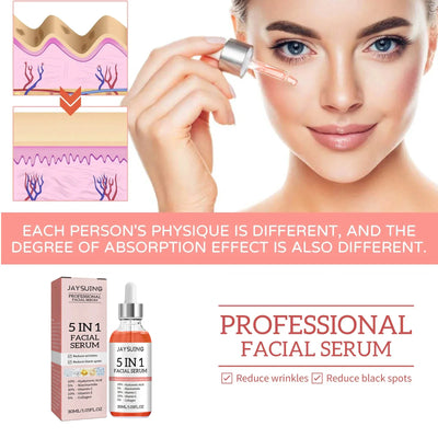 5 In 1 Moisturizing Facial Serum Moisturizing Lightening Lifting Firming Improve Rough Skin Hydrating Pore Shrinking Essence